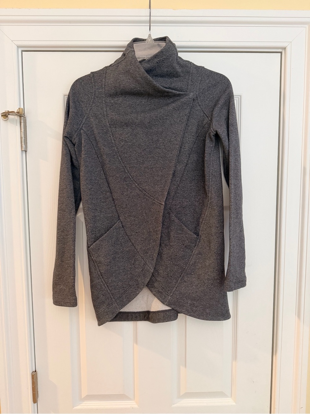 Ladies Size XS "C9 Champion" Gray Asymmetric Cowl Neck Wrap Shirt Top Coat GUC